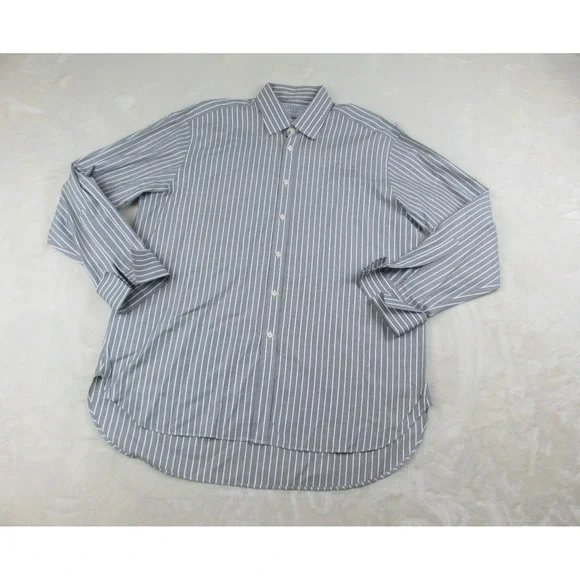 Charles Tyrwhitt Shirt Mens 2XL XXL Gray Striped Button Up Jermyn Street London* - Picture 2 of 11